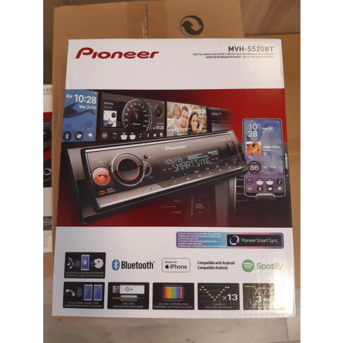 Pioneer Teyp MVH S520BT 3 Amfi Çıkışlı Bluetooth USB Aux ve