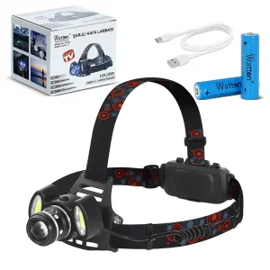 6000 Lümen 3 Başlık Şarjlı Kafa Lambası Wt-630