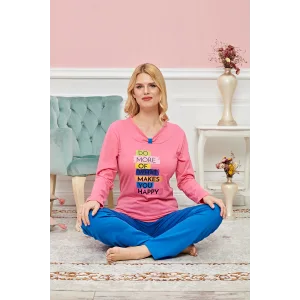 Bayan Uzun Kollu Pijama Takımı Model no 7598