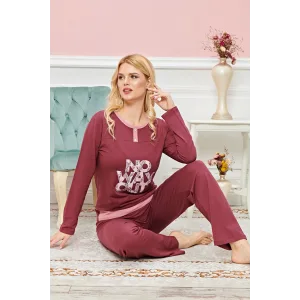 Bayan Uzun Kollu Pijama Takımı Model no 7609
