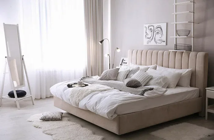 Krem rengi yatak odası