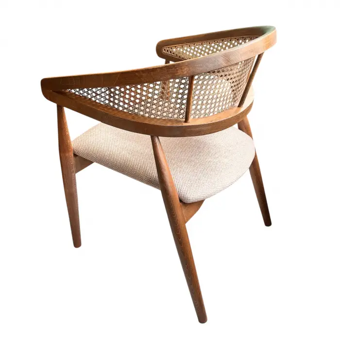 Gazel Hasırlı Ahşap Sandalye - Ceviz