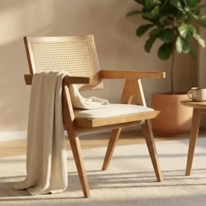 Leydi Kollu Ahşap Sandalye - Ceviz