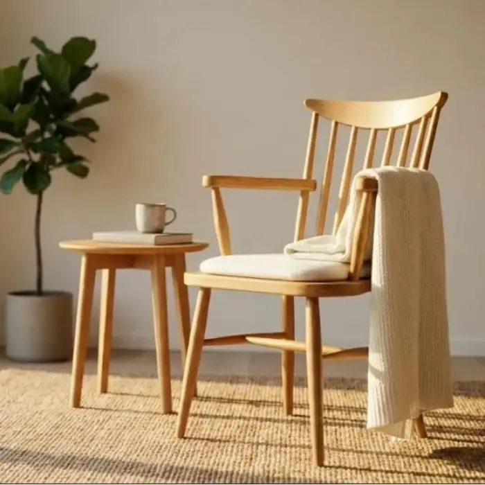 Royal Kollu Ahşap Sandalye - Naturel