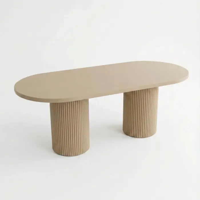 Bohem Kayın Kaplamalı Boyalı Masa - Krem