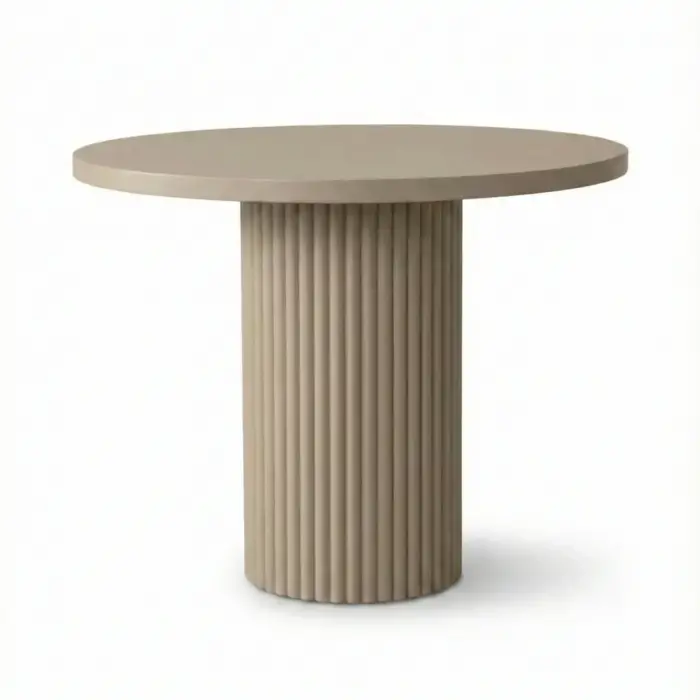 Yuvarlak Kayın Masa - Krem