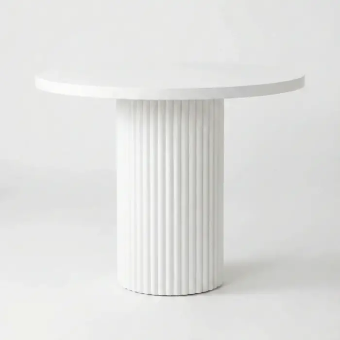 Yuvarlak Kayın Masa - Beyaz