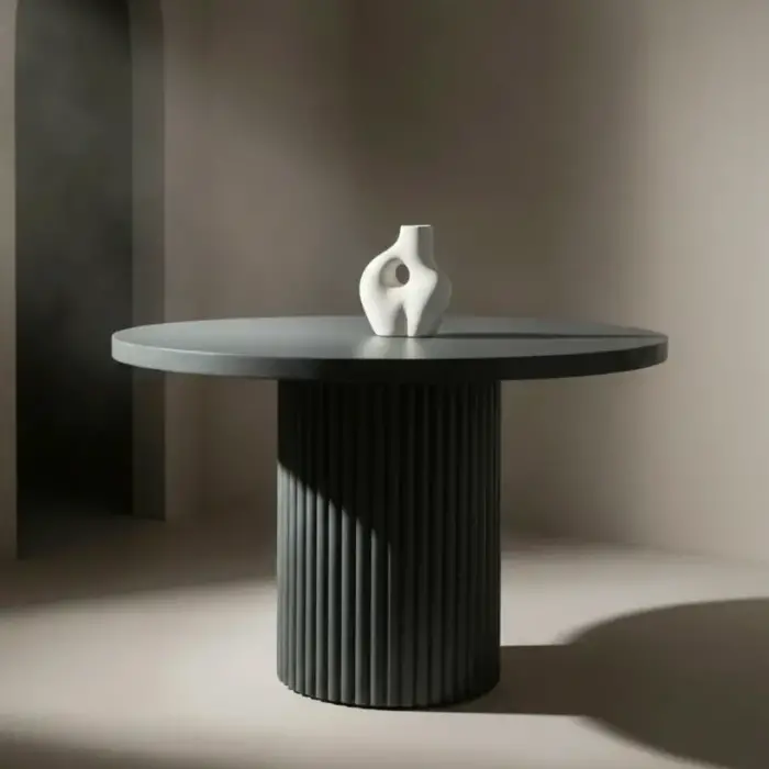 Yuvarlak Kayın Masa - Antrasit