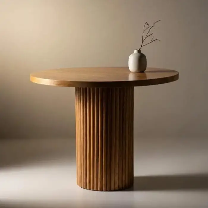 Yuvarlak Kayın Masa - Naturel