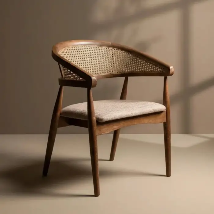 Gazel Hasırlı Ahşap Sandalye - Ceviz