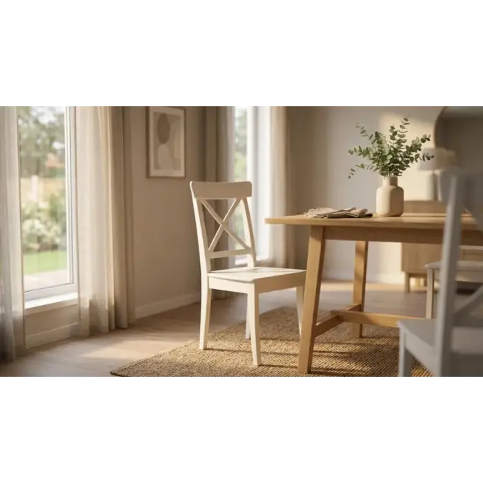 İkea Ahşap Sandalye - Beyaz