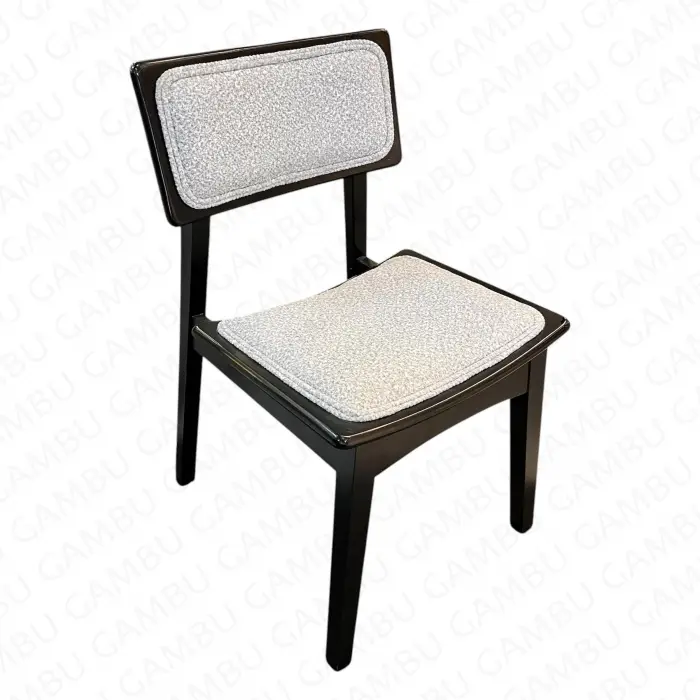 Alegra Döşemeli Ahşap Sandalye -Siyah