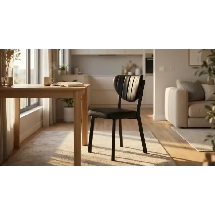 Elma Metal Sandalye - Siyah