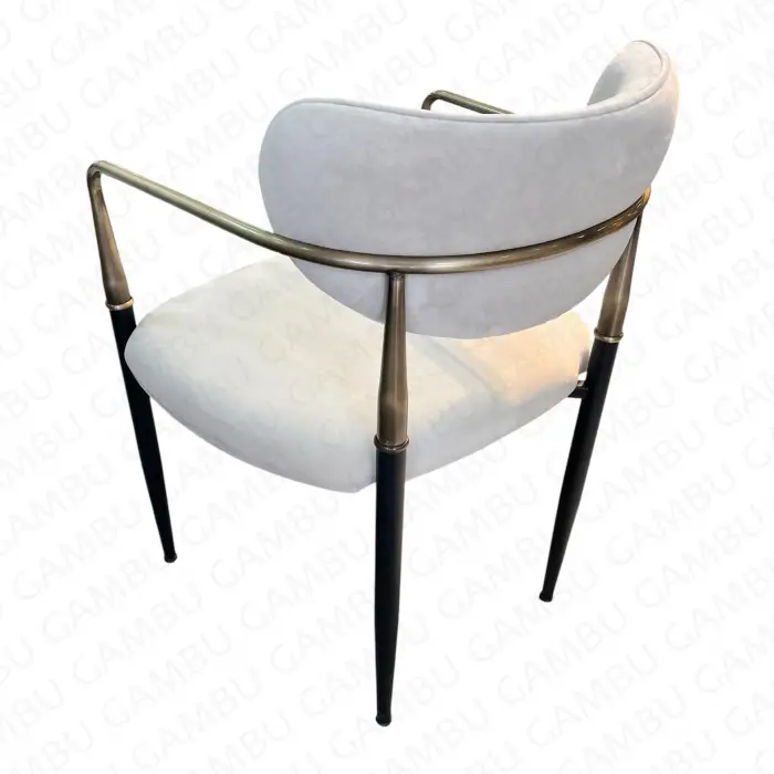 Yüzüklü Metal Sandalye - Eskitme Gold