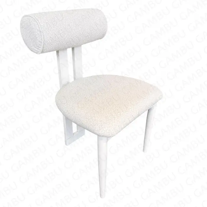 Tombak Ahşap Sandalye - Beyaz