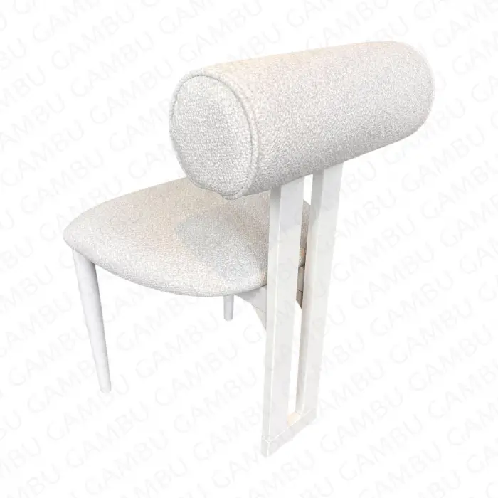 Tombak Ahşap Sandalye - Beyaz