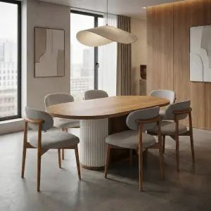 Bohem Açılır Masa Sandalye Takımı - Norte Naturel + Bohem Açılır Ceviz Masa