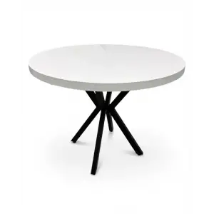 Yuvarlak Ahtapot Masa - Düz Beyaz