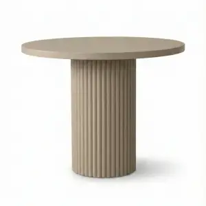 Yuvarlak Kayın Masa - Krem