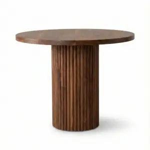 Yuvarlak Kayın Masa - Ceviz