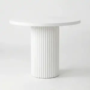 Yuvarlak Kayın Masa - Beyaz