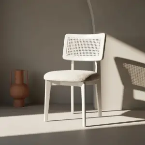 Hero (Zion) Hasırlı Ahşap Sandalye - Beyaz