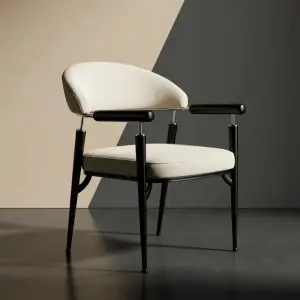 Quadro Metal Sandalye - Gümüş Metal & Siyah Ahşap