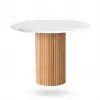 Yuvarlak Kayın Masa - Beyaz & Naturel
