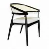 Gazel Hasırlı Ahşap Sandalye - Siyah