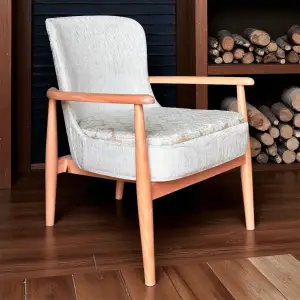 Köpüklü Berjer Ahşap Sandalye - Naturel