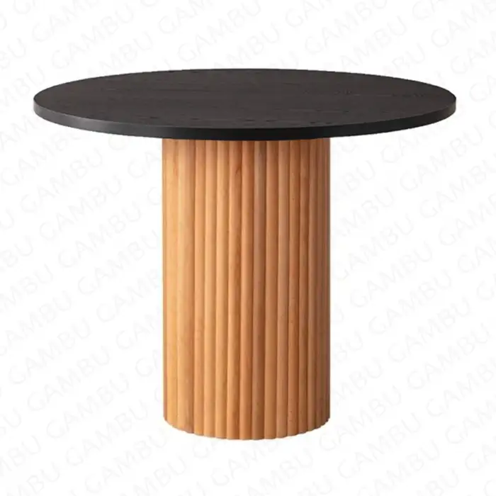 Ahşap Bohem Masa Turuncu Siyah