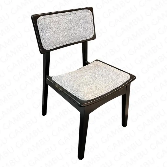 Alegra Döşemeli Ahşap Sandalye -Siyah