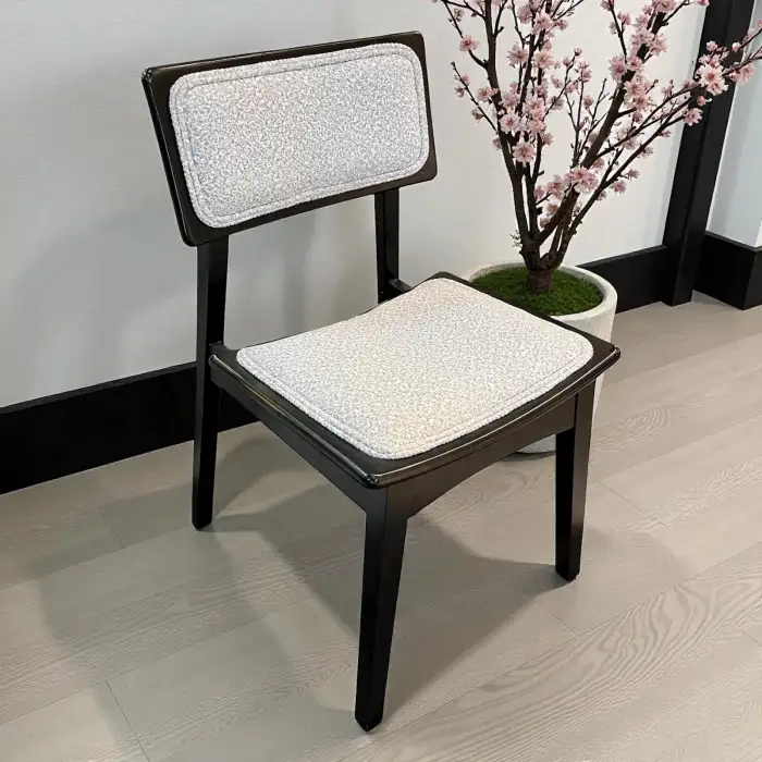 Alegra Döşemeli Ahşap Sandalye -Siyah