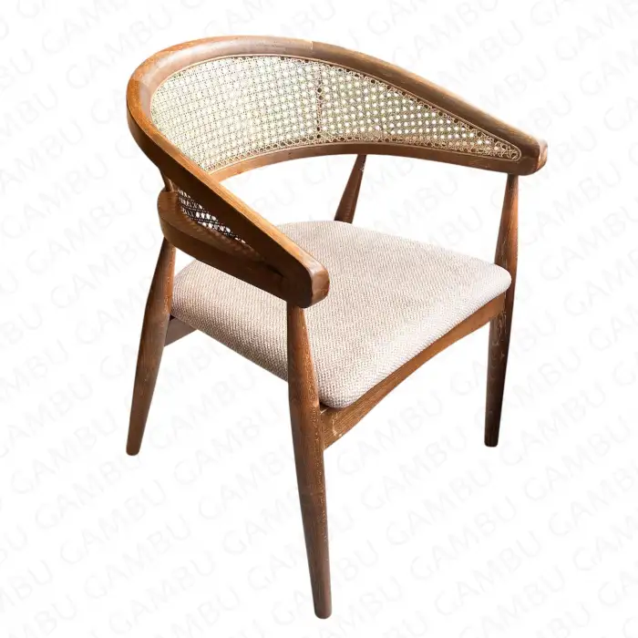 Gazel Hasırlı Ahşap Sandalye - Ceviz