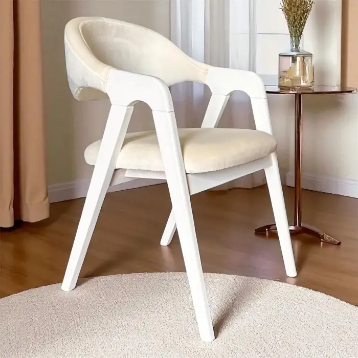 Hanzade Ahşap Sandalye - Beyaz