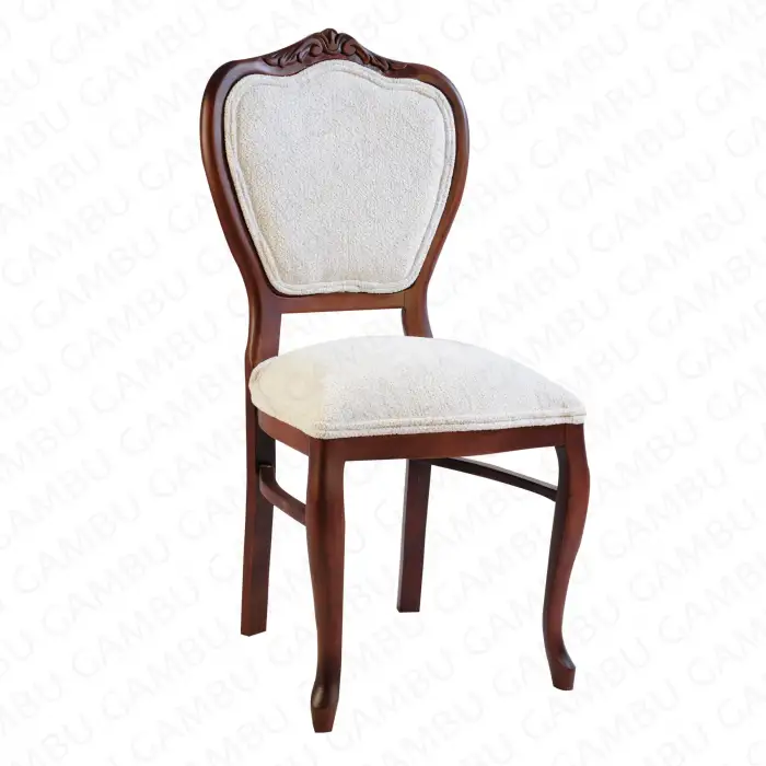 Klasik Döşemeli Ahşap Sandalye - Ceviz