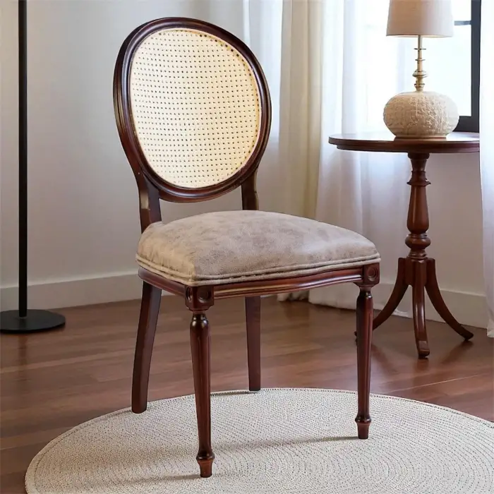 Madalyon Hasırlı Ahşap Sandalye - Ceviz