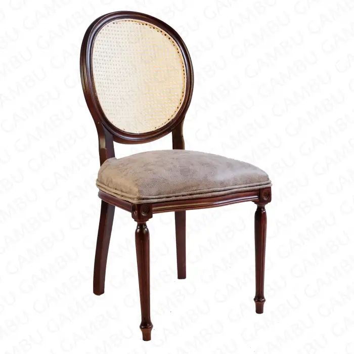 Madalyon Hasırlı Ahşap Sandalye - Ceviz