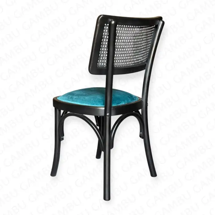 Sofa Hasırlı Ahşap Sandalye - Siyah