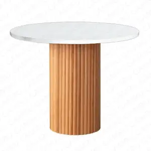 Ahşap Bohem Masa Turuncu Beyaz