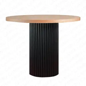 Ahşap Bohem Masa Siyah Turuncu