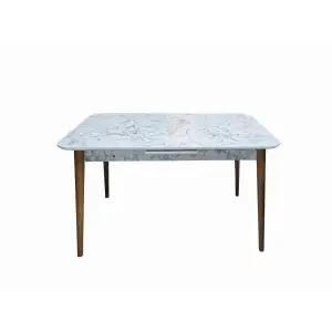 Beyaz Mermer Kelebek Masa