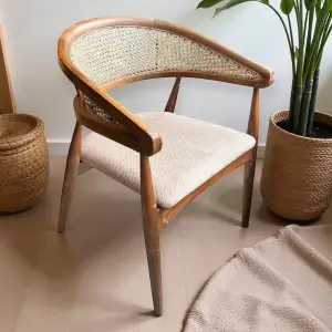 Gazel Hasırlı Ahşap Sandalye - Ceviz