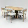 Bohem Masa Sandalye Takımı - Norte Naturel + Bohem Masa Üst Ceviz, Ayak Naturel