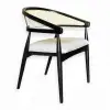 Gazel Hasırlı Ahşap Sandalye - Siyah
