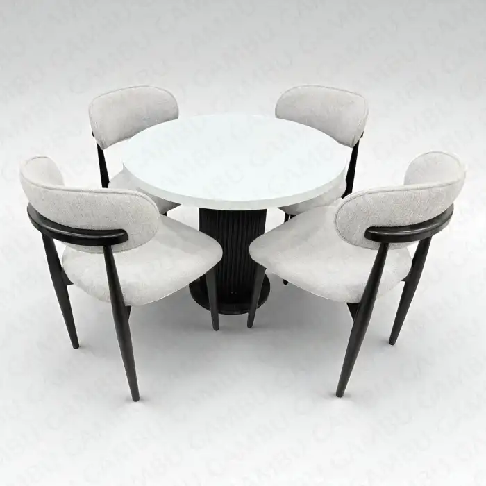 Yuvarlak Bohem Takım - Polo Siyah & Üst Beyaz Ayak Siyah