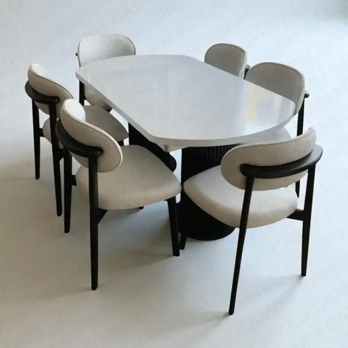 Bohem Açılır Masa Sandalye Takımı - Norte Naturel + Bohem Açılır Masa Üst Beyaz, Ayak Siyah