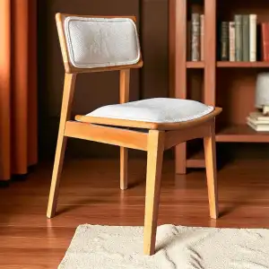 Alegra Döşemeli Ahşap Sandalye - Naturel