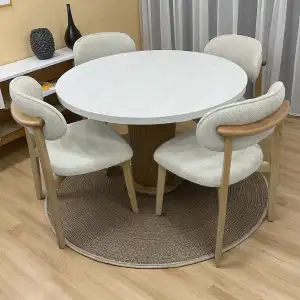 Yuvarlak Bohem Takım - Norte Naturel & Üst Beyaz Ayak Naturel