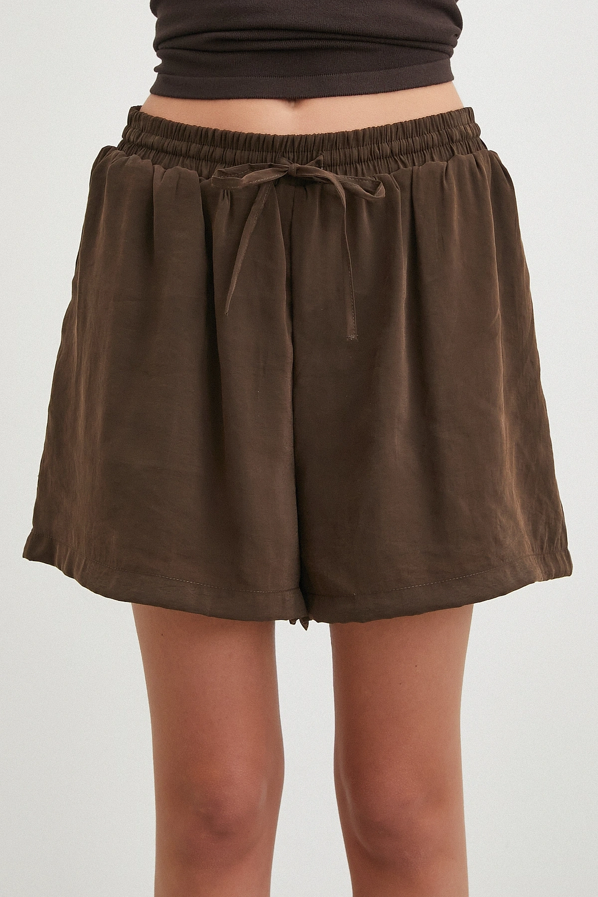 Peach Touch Kahve Mini Şort